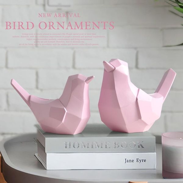 

decorative objects & figurines 2pcs/set couple birds fairy garden decor resin craft for home decoration accessories tablegift toys ornam