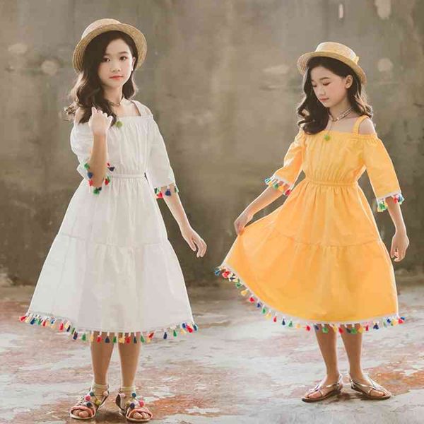 

girls' summer in 2019 princess style fake beach skirt medium and large children's cotton short sleeve dress parent child dress, Red;yellow