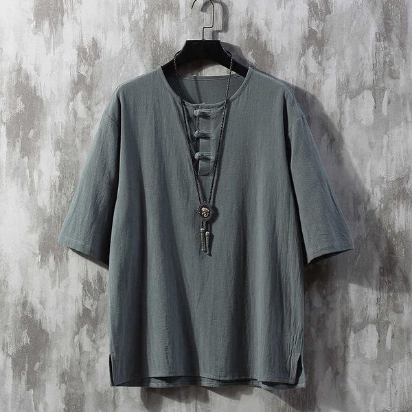 

chinese wind restoring ancient ways button loose cotton and linen men leisure joker 210629, White;black