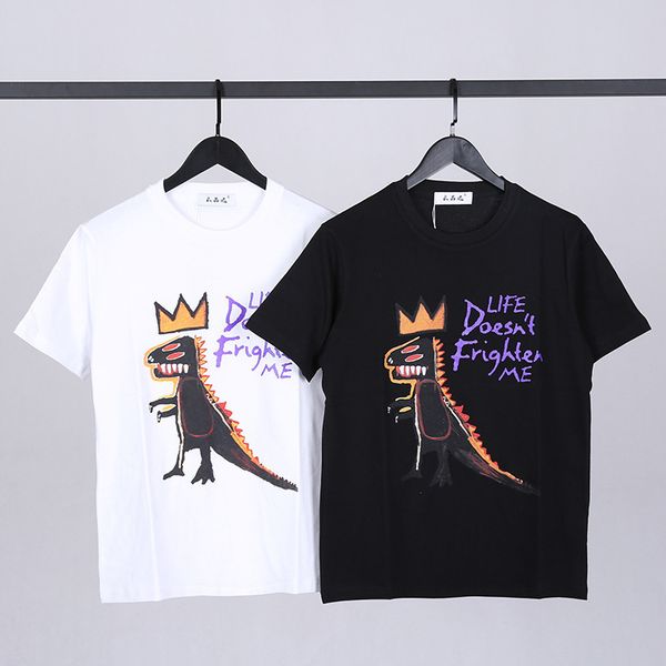 

fashion brand new summer letter t-shirt printed with t-rex, White