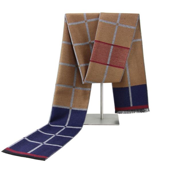 

scarves men's scarf wholesale winter warm and thick imitation cashmere plaid couples students cold, Blue;gray