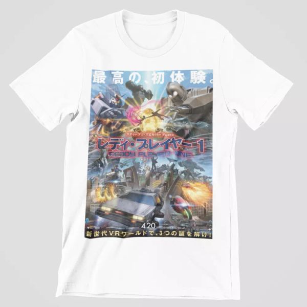 

player one t-shirt comic hero sci fi nerd hero fun gift movie tee, White;black