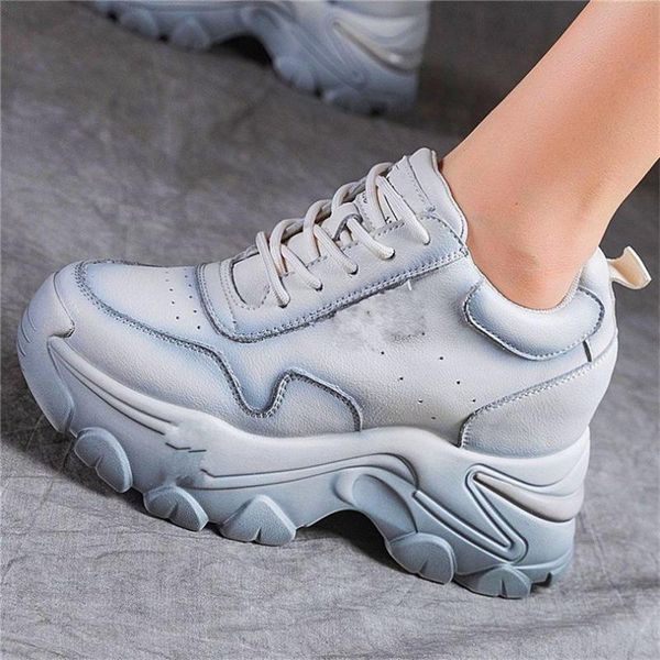 

boots fashion sneaker women's cow leather ankle platform shoes round toe oxfords wedge high heels 35 36 37 38 39 34, Black