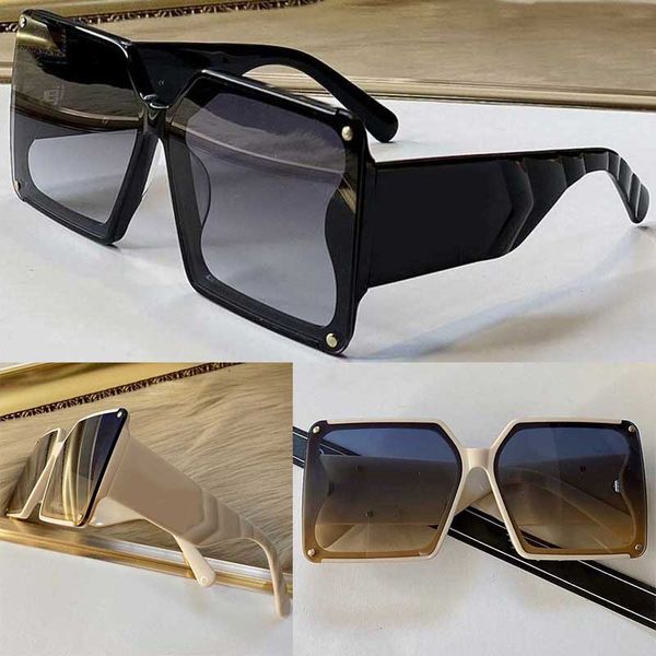 

22ss official latest sunglasses for men and women summer style anti-ultraviolet retro 1105 plate square big invisible frame fashion eyeglass, White;black