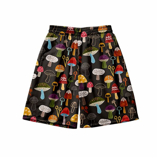 

pant fashion slacks 2021 large men's mushroom floral digital printing beach, Black