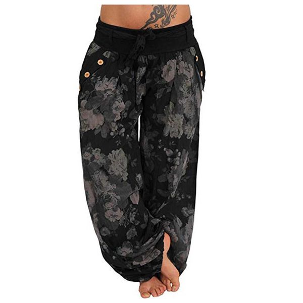 Pantaloni da donna Palazzo Joggers di grandi dimensioni Pantaloni sportivi femminili per le donne Pantaloni Pantaloni a gamba larga Pantaloni sportivi a vita alta # F3 Q0801