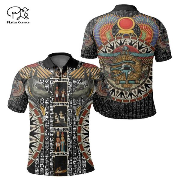 

men's polos plstar cosmos africa country mysterious ancient egypt anubis tattoo dprint men/women shirts summer short sleeves a2, White;black