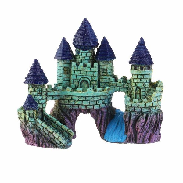 

aquarium decoration antique mini castle landscape aquatic fish tank resin craft ornament gift decorations