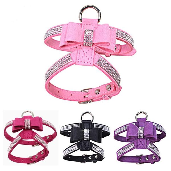 

dog collars & leashes handmade dogs harnesses shiny diamond bow tie pet harness super fiber leash