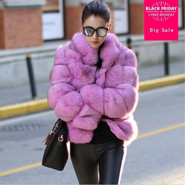 

women's fur & faux 2021 winter fashion coat womens stang collar stitching imitation jacket outwear l1309 wholesale dhl, Black