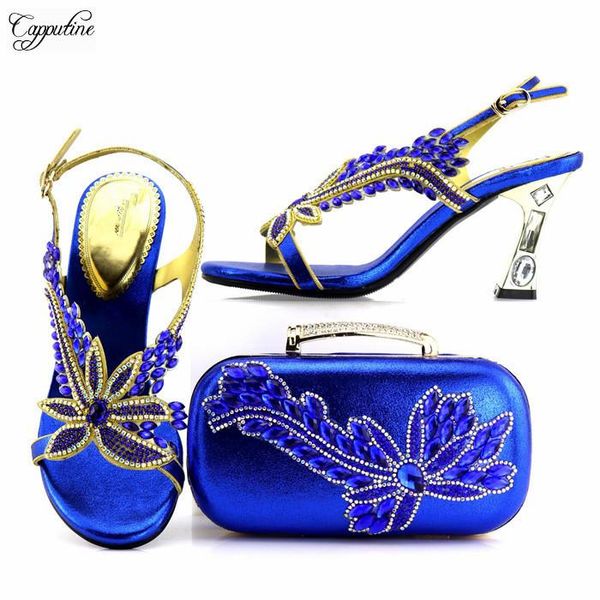 

dress shoes fashionable high heel and evening handbag set with rhinestones for party t7437 royal blue 8cm, Black