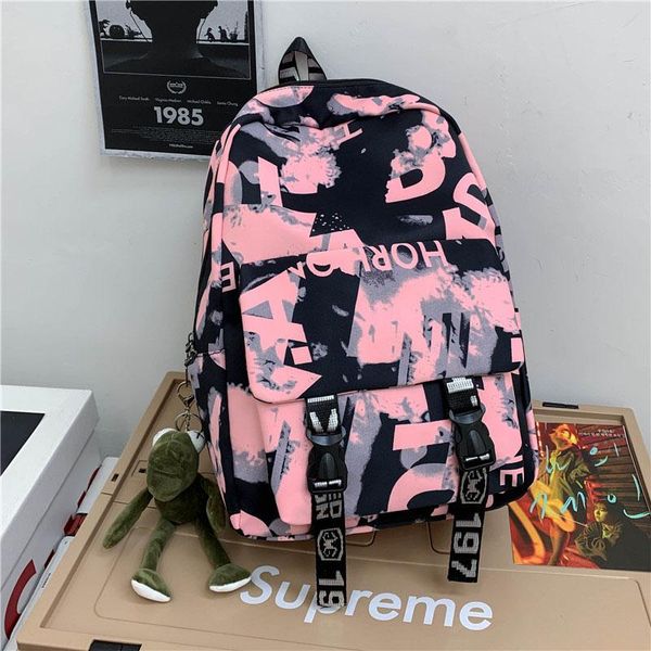

backpack graffiti multifunctional nylon women fashion travel shoulder bag for teenager girls school schoolbag handbag