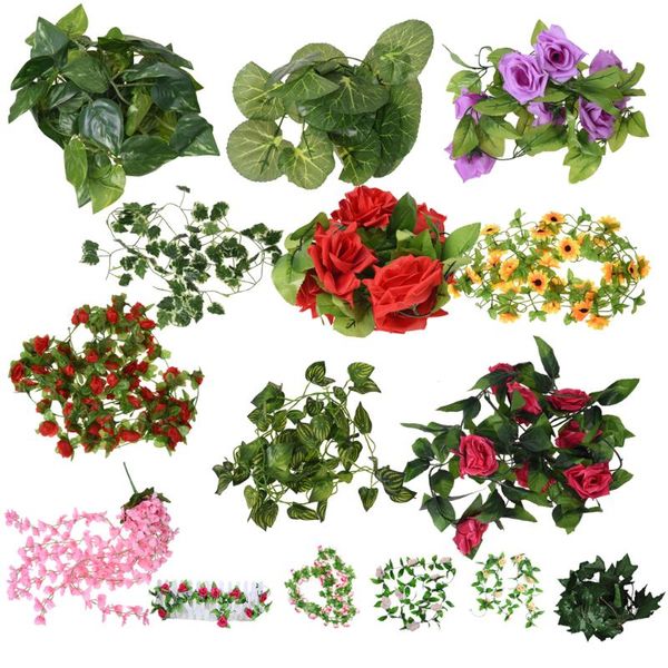 

artificial ivy leaf garland plants vine fake foliage flowers home decor,crabapple decorative & wreaths