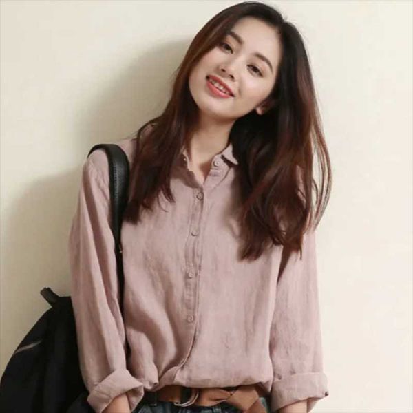 

women's vests spring women blouse loose vintage stand collar long sleeve shirt literary top, Black;white