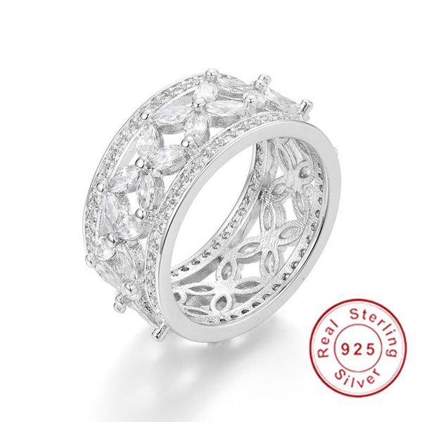 

brand choucong luxury jewelry 925 sterling silver circle rings marquise 5a zirconia party cute wedding band ring for women cluster, Golden;silver