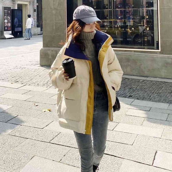 

down cotton padded clothes women's student bread thickened winter coat, Black