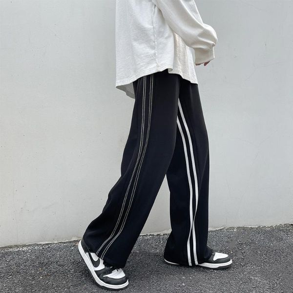 

men's pants men sweatpants casual fashion sports street home wear trousers loose baggy wide bottoms hip hop man clothes male, Black