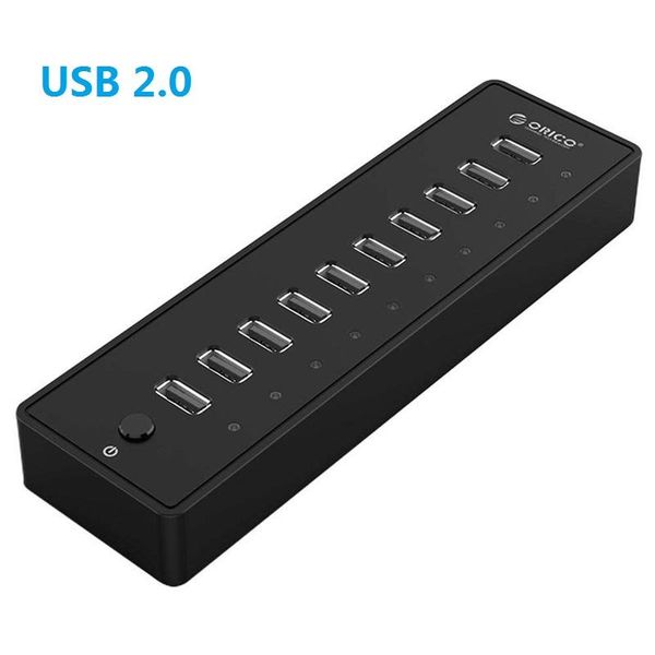 

hubs maikou 10 ports usb2.0 hub splitter adapter 12v 2.5a 30w power supply for lap pc, computer, mobile hdd, flash drive and more