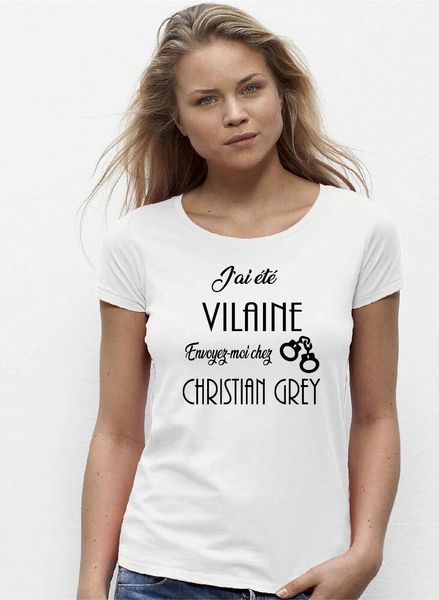 

womens t-shirt christian grey, White;black