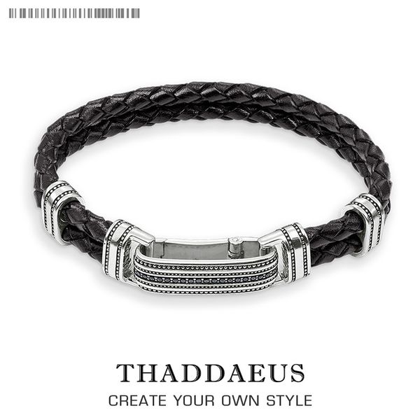 

europe leather crap cuff bracelets black gift in silver for men & womenbrand rebel punk fashion jewelry, Golden;silver