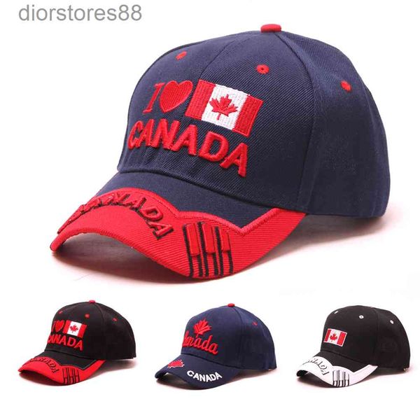 

baseball cap 2021 canadian hat three-dimensional embroidery maple leaf cotton fashion casual, Blue;gray