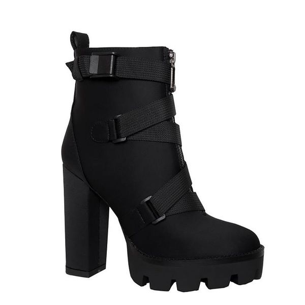 

boots woman black platform super high heel waterproof