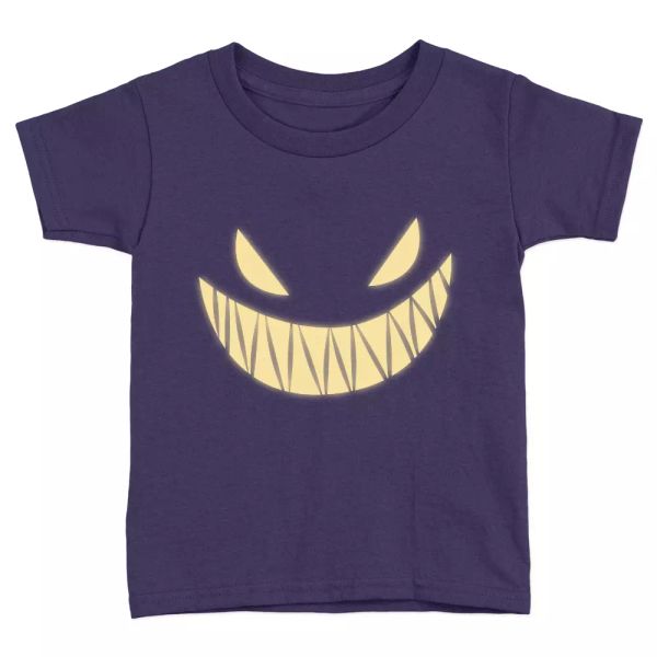 

crazy teeth kids t-shirt halloween cool face pumpkin scary gift, White;black