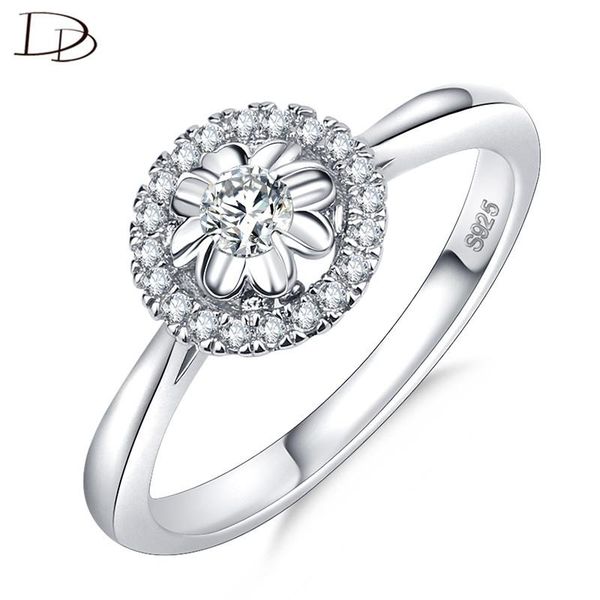 

wedding rings dodo delicate flowers ring for women 3mm round cubic zircon main stone romantic jewelry fashion bijoux anel ra058, Slivery;golden