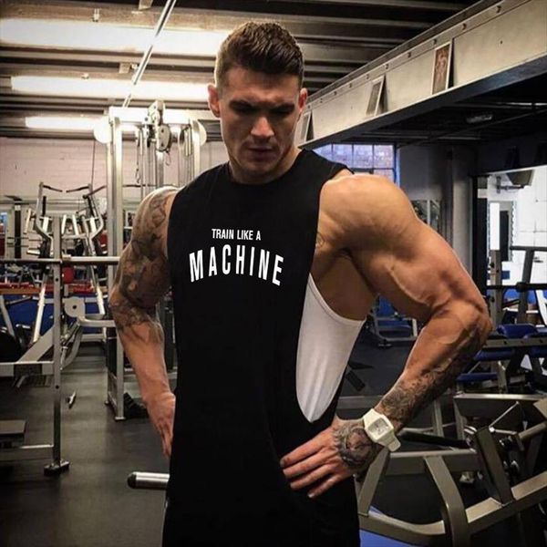 

summer brand clothes singlets mens tank sleeveless shirt bodybuilding equipment fitness stringer top, White;black