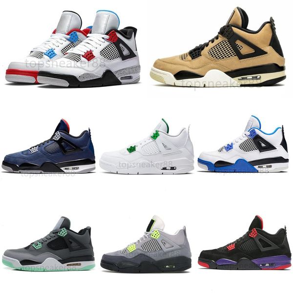

good quality guava ice 4 4s black cat white cream sail cement what man woman basketball shoes metal purple green orange sports shoes 125a2c