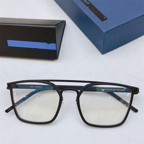 

fashion sunglasses frames denmark brand square eyewear ultralight 9668 titanium eyeglasses optical prescription glasses frame for men women, Black
