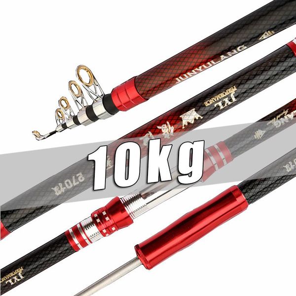 

portable rotary fishing pole 2.1-4.5m hand rod travel sea boat rock carp gear rods