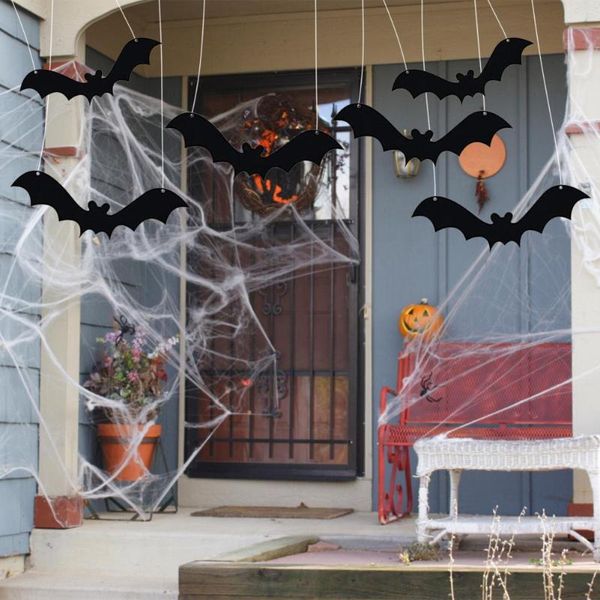 

party hats 6pcs halloween ornament attractive black color fine workmanship bat hanging props