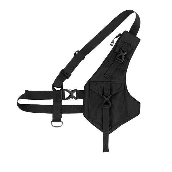 

techwear multi-functiontactical hip hop streetwear men waist chest bags adjustable shoulder casual ribbons canvas package