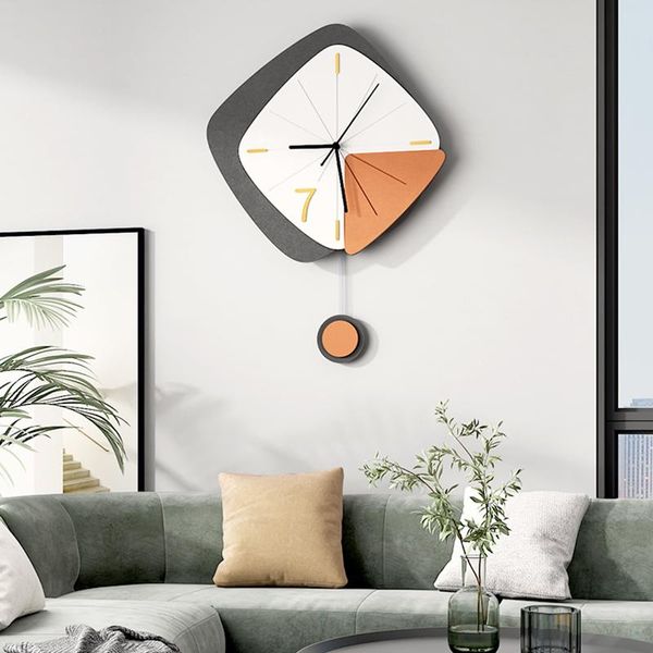 

wall clocks modern simplicity personality creative pendulum clock home decor geometry fashion silent living room decoration