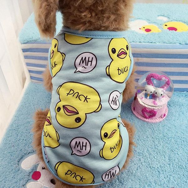 

dog apparel pet summer clothes cartoon t-shirt vest bichon frise big yellow duck-vest