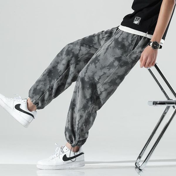 

men's pants trend mens cargo 2021 fashion camouflage trousers print streetwear hip hop sweatpants men casual joggers, Black