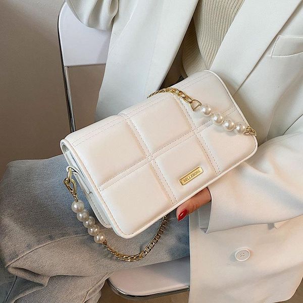

evening bags lattice small pu leather flip crossbody for women 2021 fashion chain shoulder bag female luxury handbags and purses