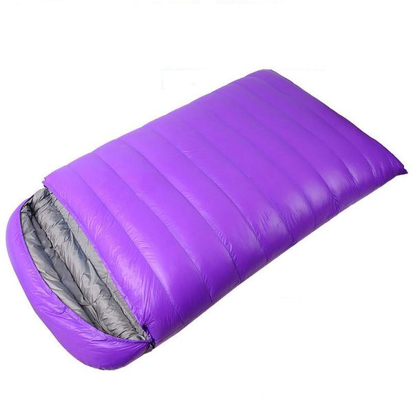 

double sleeping bag 220*260cm travel winter outdoor camping lazy beds cold and warm duck down saco de dormir bags