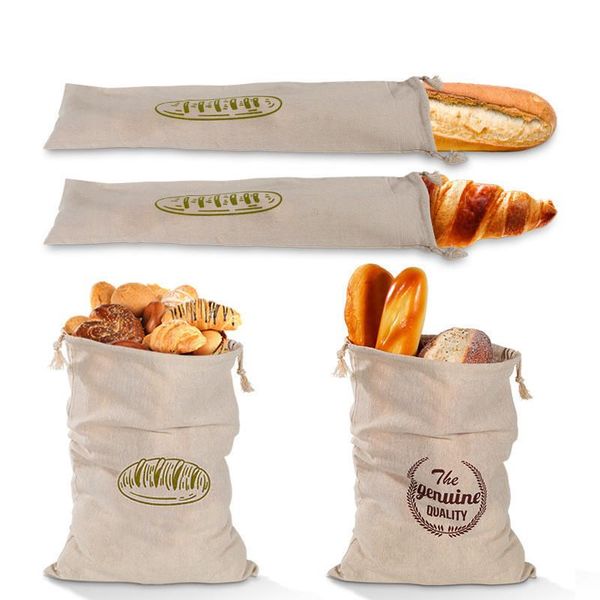 

reusable linen bread bags eco-friendly drawstring bag for loaf homemade artisan storage baguette
