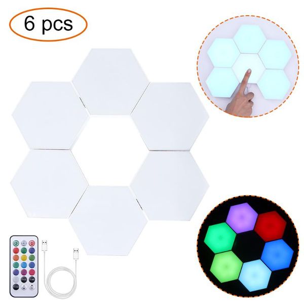 

wall lamp quantum led modular touch sensitive lighting hexagonal lamps night light usb decoration