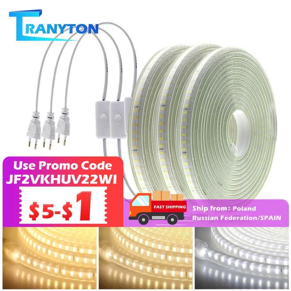 

220v led strip 120leds 8w/m with eu plug and switc
