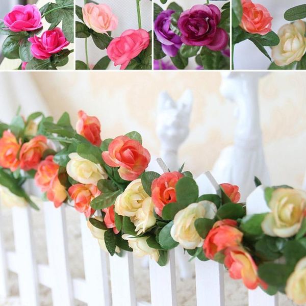 

artificial flower plant rose floral garland party fake wedding vine decor hanging d8b0 decorative flowers & wreaths