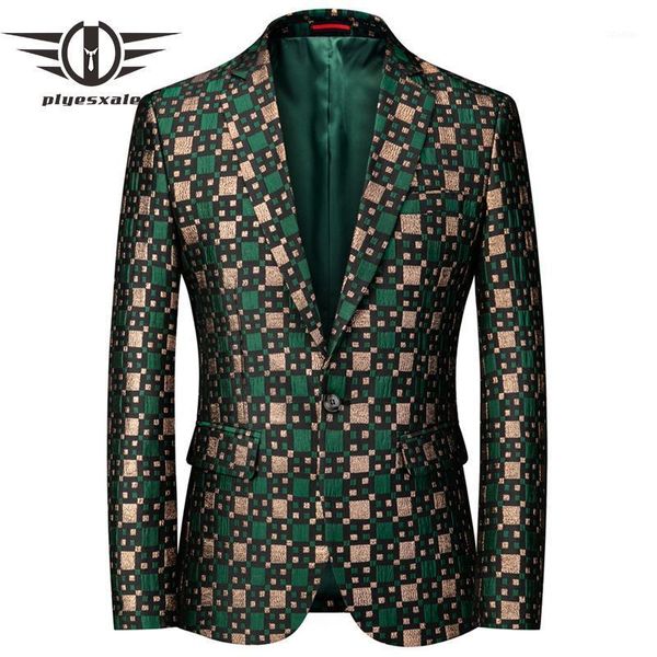 

men's suits & blazers plyesxale silver burgundy green floral blazer for men slim fit designs suit jacket 6xl mens stage singer wear q99, White;black