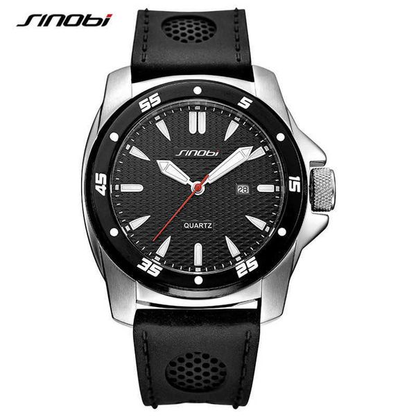 Sinobi Marca 2021 Orologi da uomo Relogio Masculino Orologio impermeabile di lusso Orologio da polso militare al quarzo casual in silicone nero / bianco Q0524