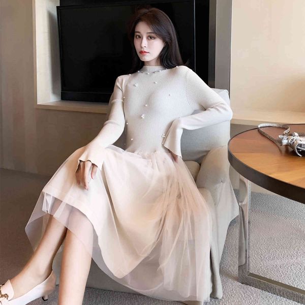 

dress winter female loosely knit nightgown gown sleeves, dress women bing knitted or crocheted long sleeves, Black;gray