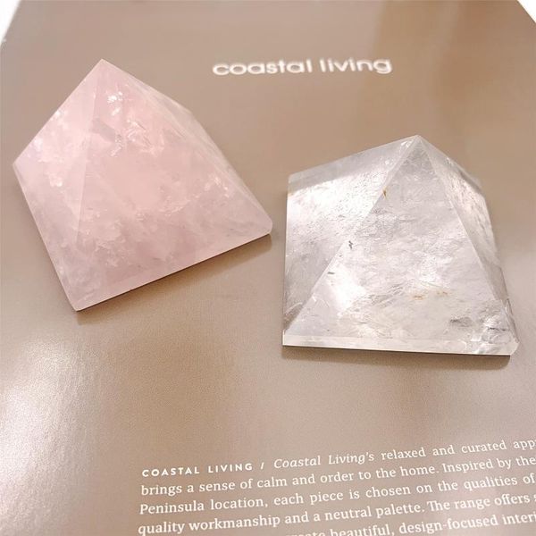 

decorative objects & figurines 50mm natural clear crystal rose quartz mineral specimen gem healing pyramid point room decoration collection