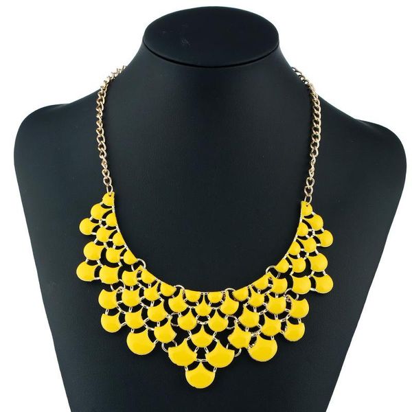 

pendant necklaces 2021 arrival geometric zinc alloy fashion jewelry, drop oil painting chokers necklace, Silver