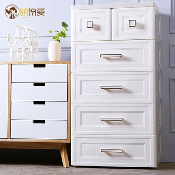 

storage boxes & bins european style plastic organizer box with 2 locking cabinet large space wardrobe for bedroom drawer hanger kid