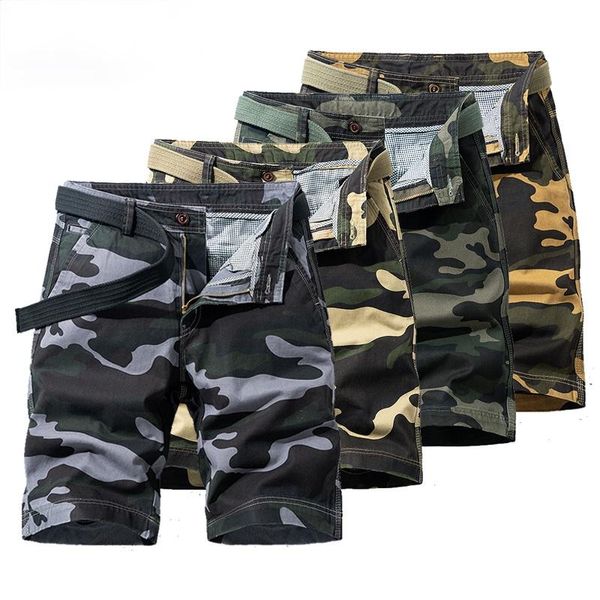 

men's shorts 2021 men summer tactical cotton cargo streetwear pockets casual fashion loose camouflage 28-38, White;black